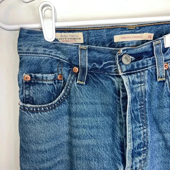 LEVIS RIBCAGE STRAIGHT JEANS SIZE 26 length 27 - Picture 7 of 14